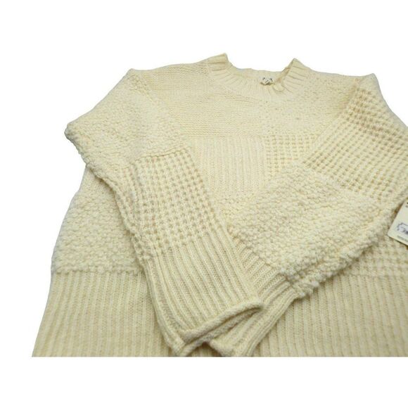 a.n.a Petite Women’s Textured Stitch Crew Neck Sweater, PL, Ivory - Picture 12 of 15